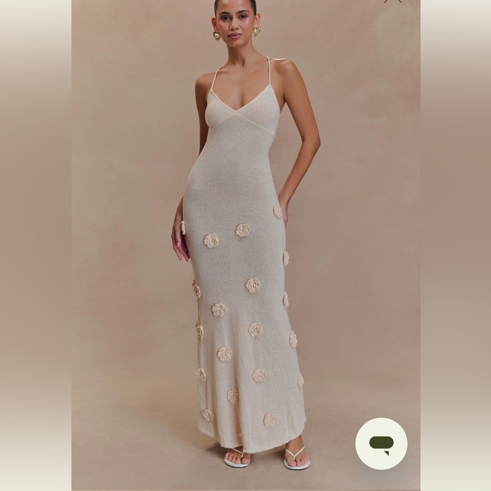 Meshki Cream Floral Maxi Dress